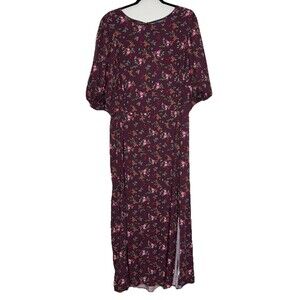 Old Navy Smocked Puff Sleeve Maxi Dress 4X Plus Floral Cottage Prairie Boho New